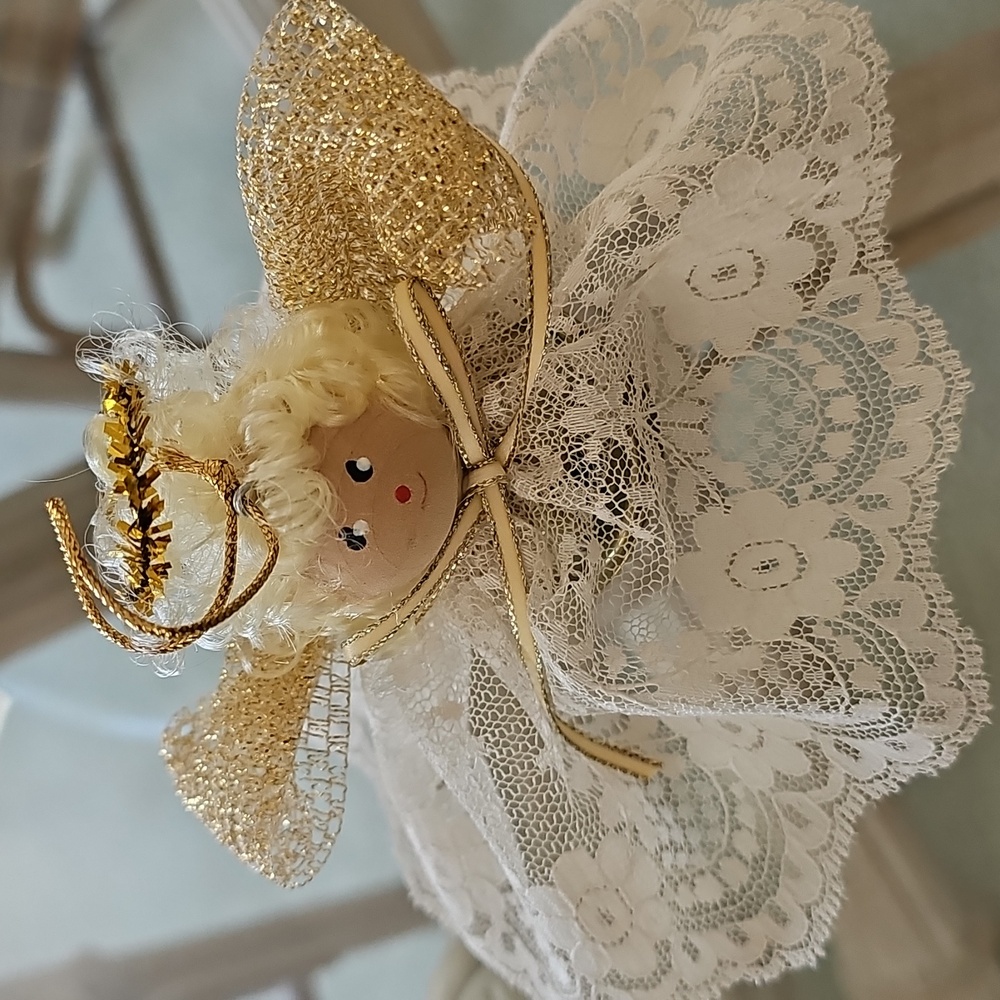 Vintage Angel Christmas Ornament With Jingle Bell